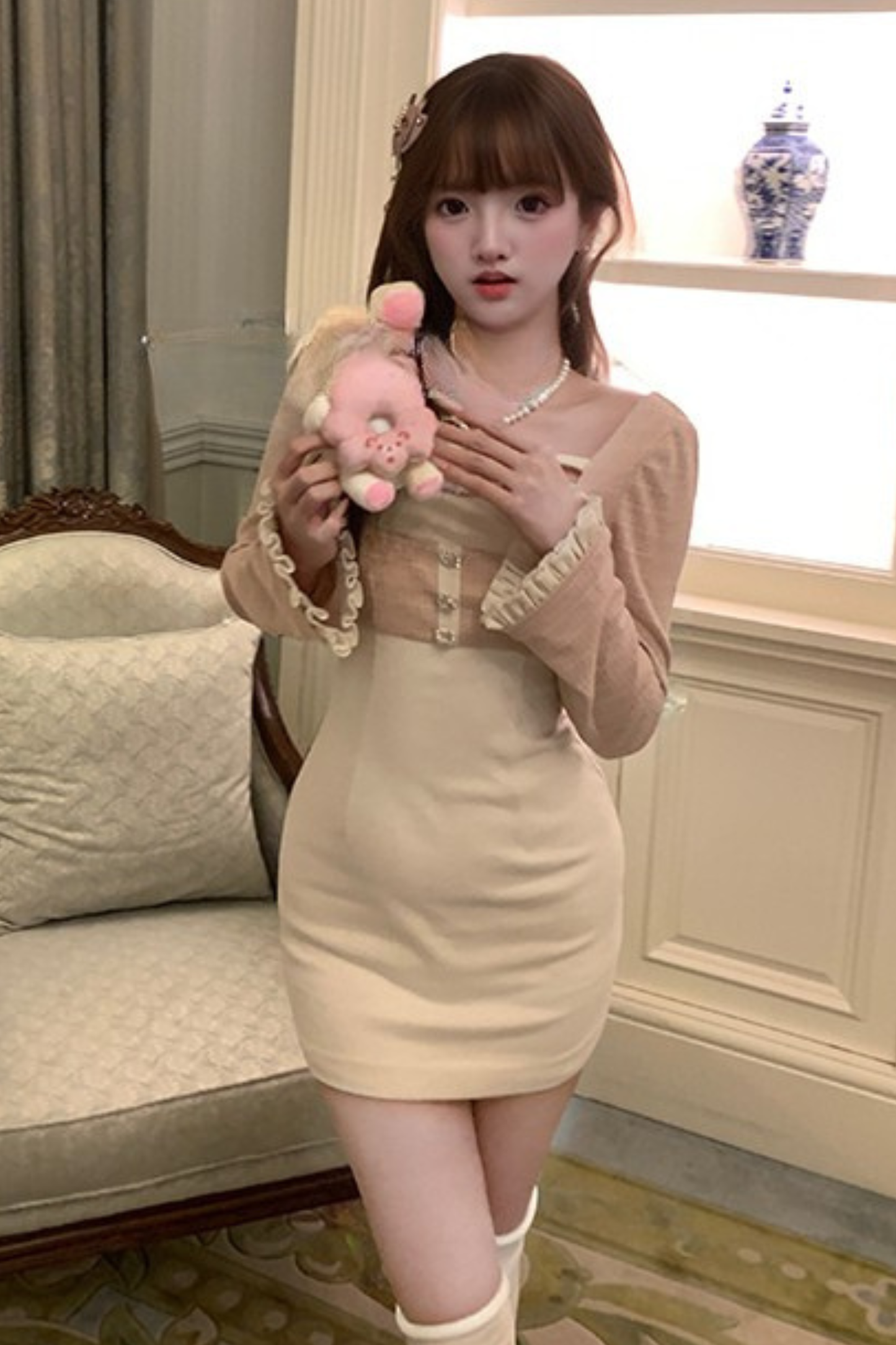 Slim Ribbon Slim Dress