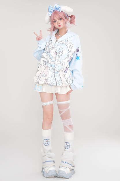 レースアニメフーデッドジャケット