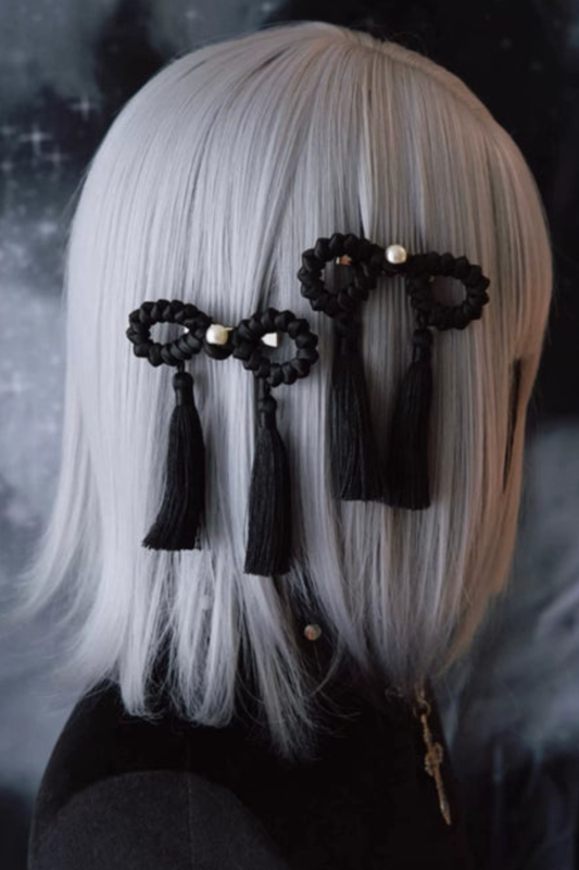 チャイナパールタッセルヘアクリップ