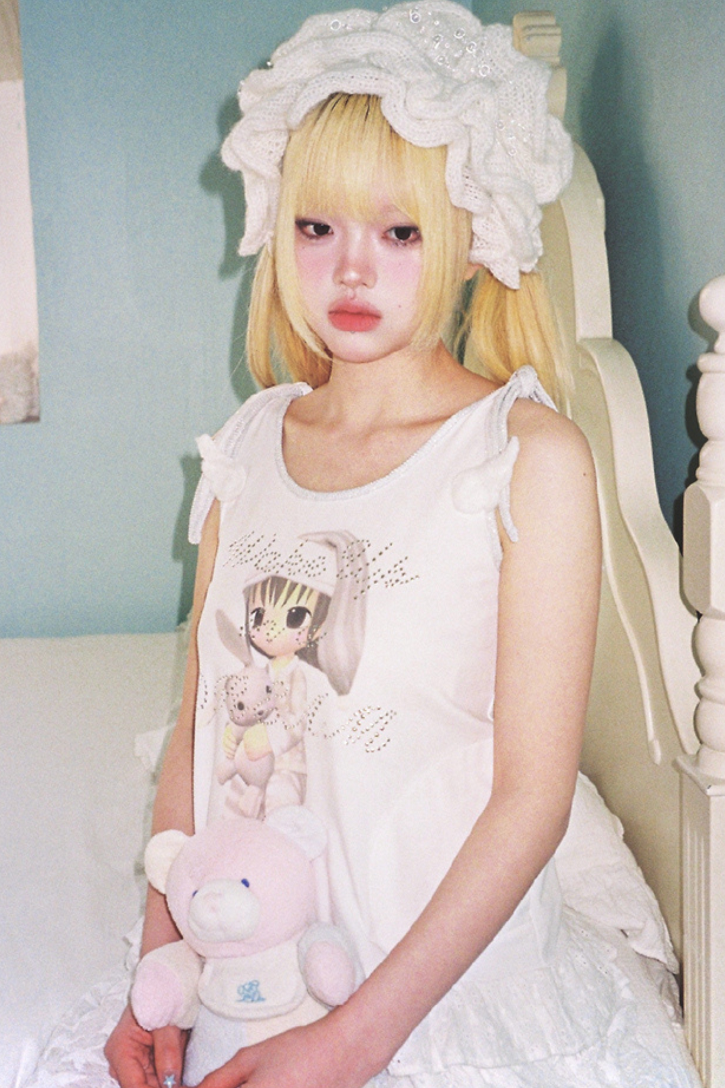 ウィング レーススリムノースリーブワンピース