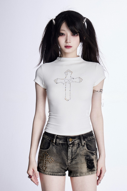 クロス ハーフスリーブ Tシャツ