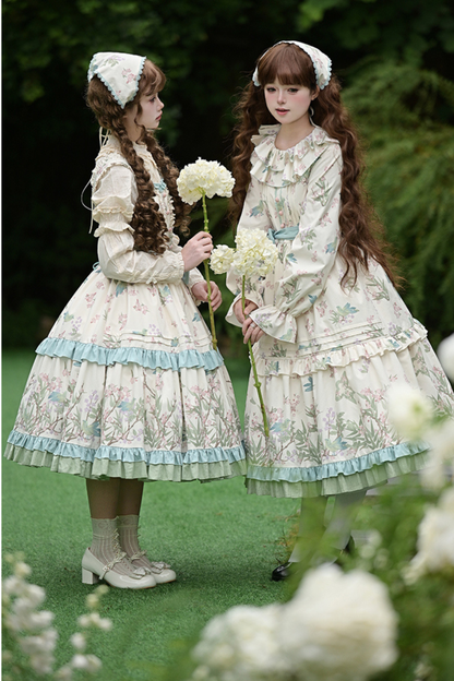 【予約商品】フォレストフラワードレス+サスペンダースカート+ブラウス+カーディガン+スカーフ