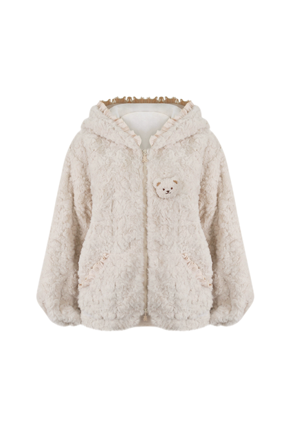 ベアケーキハウスニットトップス＋ベアサスペンダーパンツ＋ベアぬいぐるみジャケット