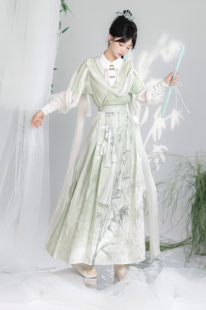 Forest Roman China Top + Outerwear + Skirt