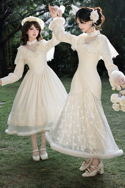 Rouge Snow Fishtail Dress + Flared Dress + Hat + Clip