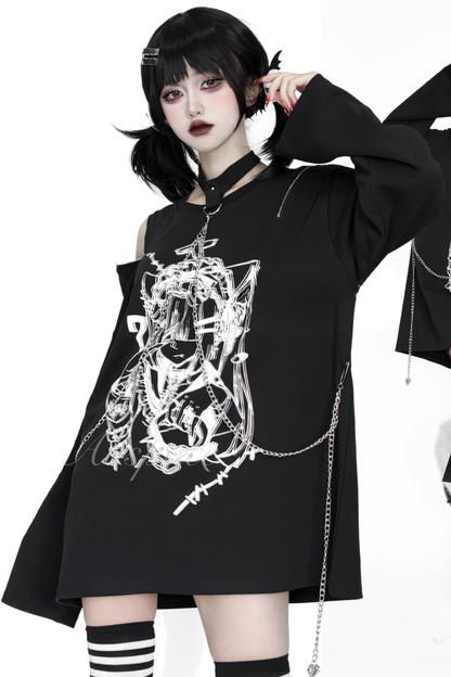 Melancholy Sculpture Off-Shoulder Top