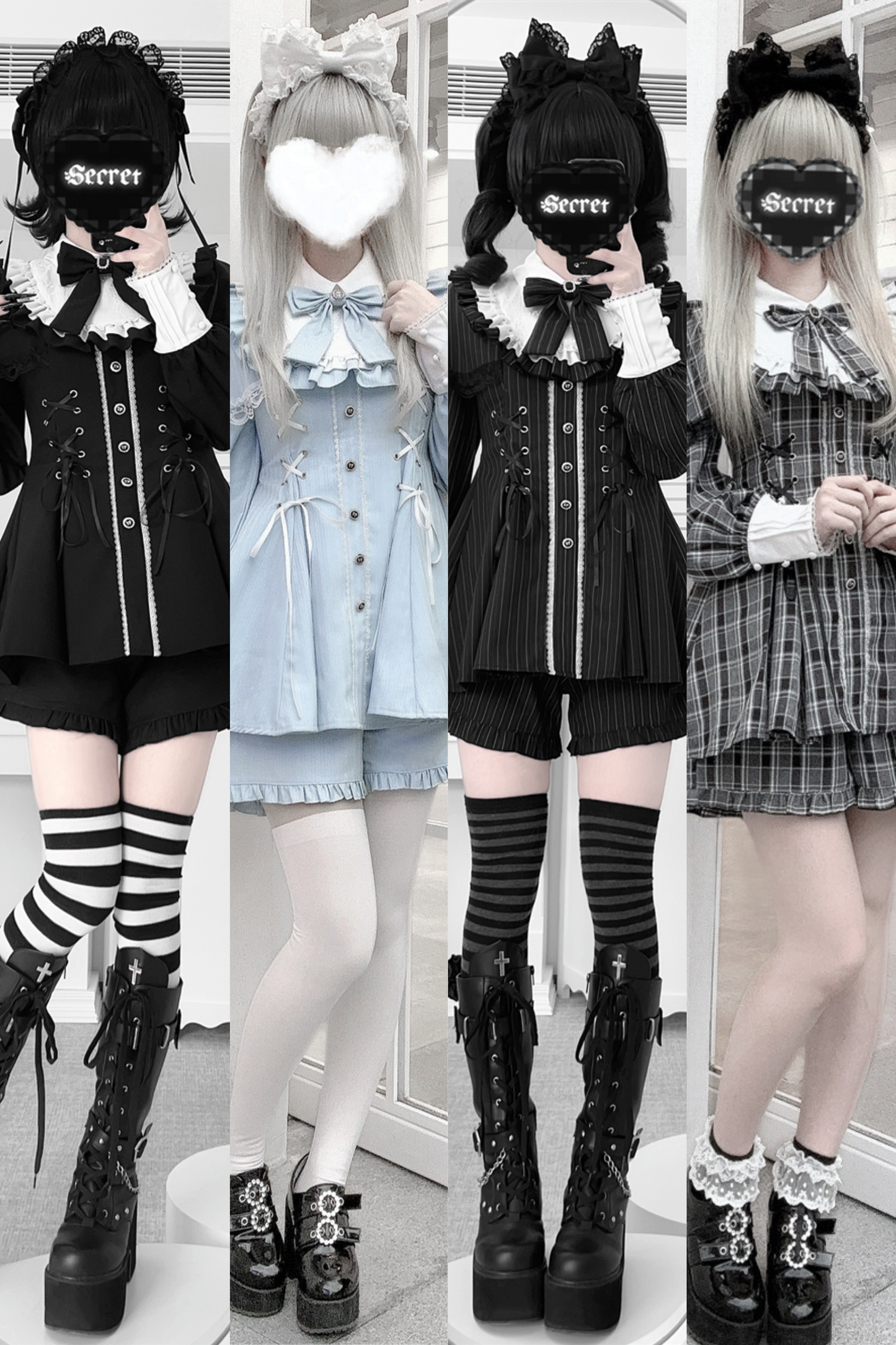 【1月20日予約締切】リボンフリルカラーケープレースアップドレスセットアップ