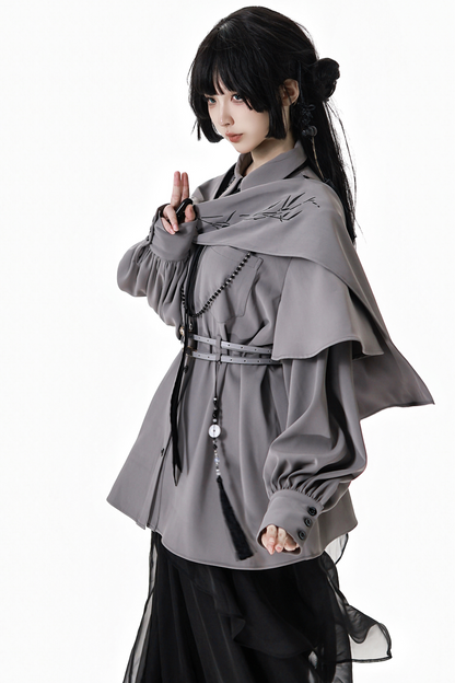 China Top + Chiffon Pants + Corset