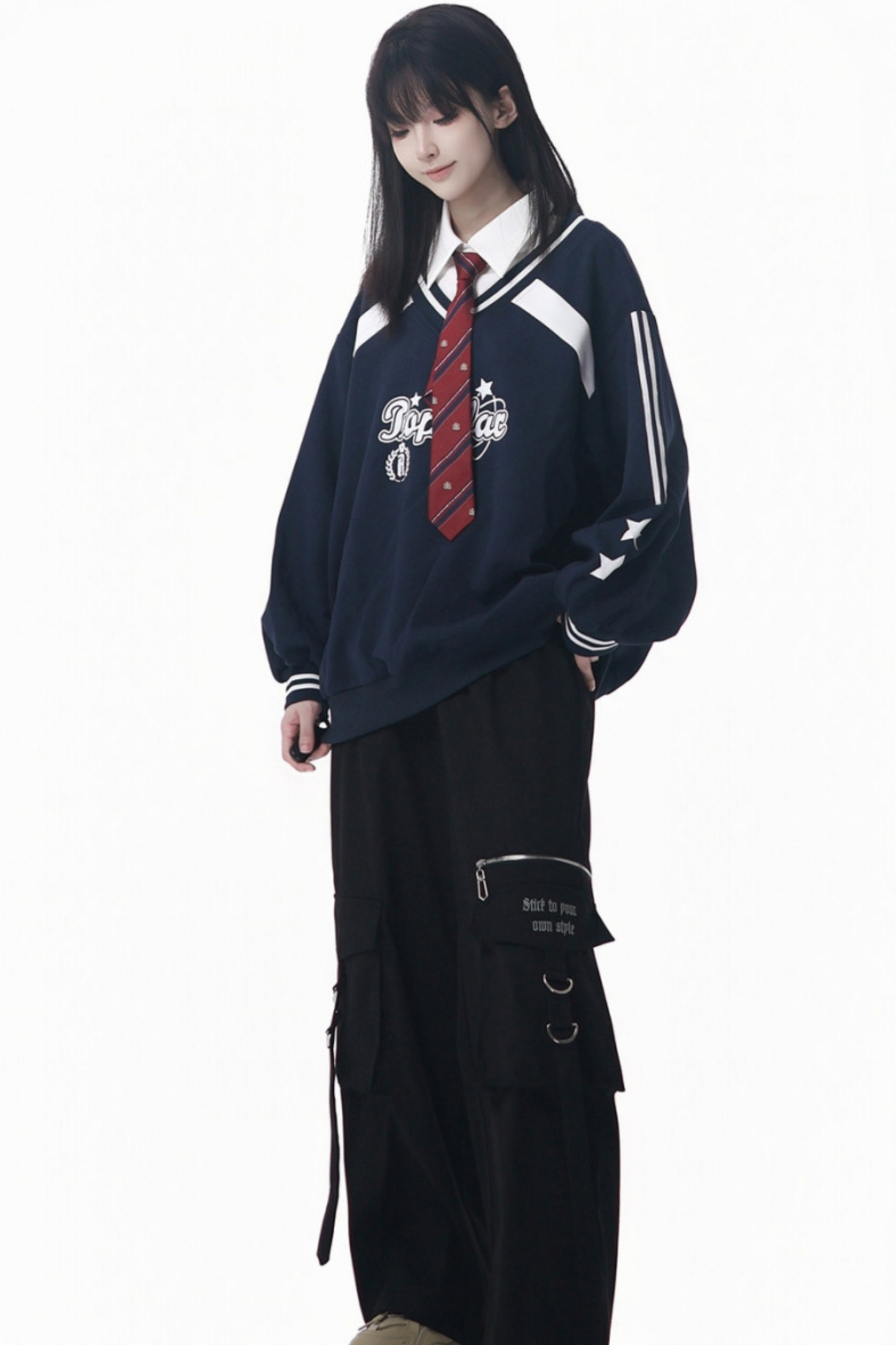 American College Sweatshirt + Tie + Pants + Skirt