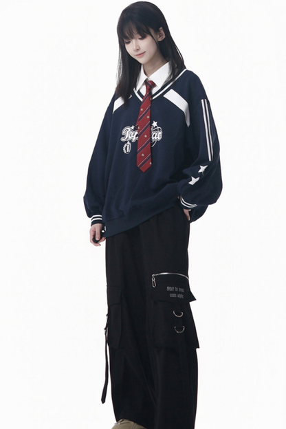 American College Sweatshirt + Tie + Pants + Skirt