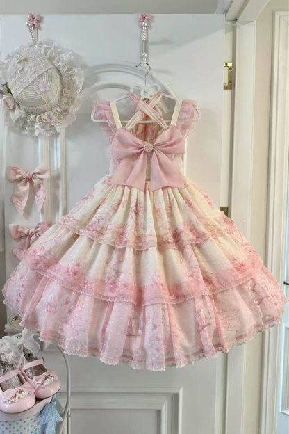 スイートジェリーフィッシュノースリーブロリータドレス