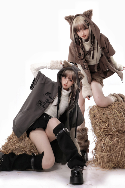 Wolf Ear Hood Loose Hoodie