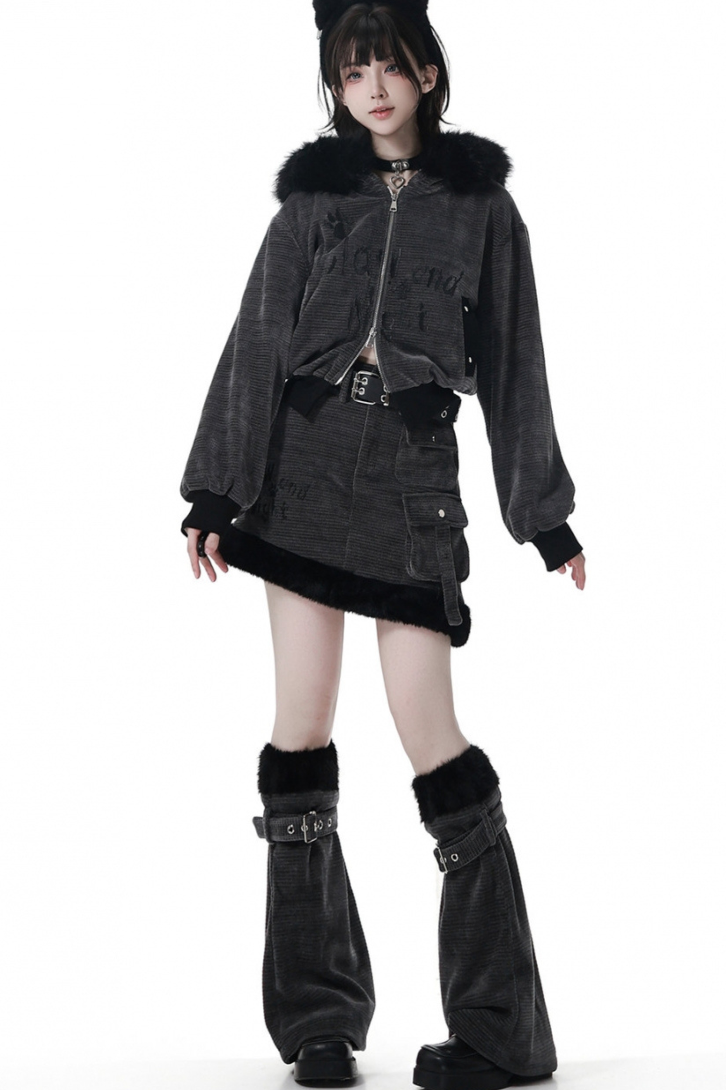 リトルウルフファージャケット+アシメスカート+レッグカバー