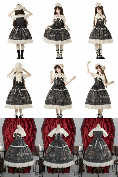 スペルコレクションルームステッチフェイクツーピースドレス