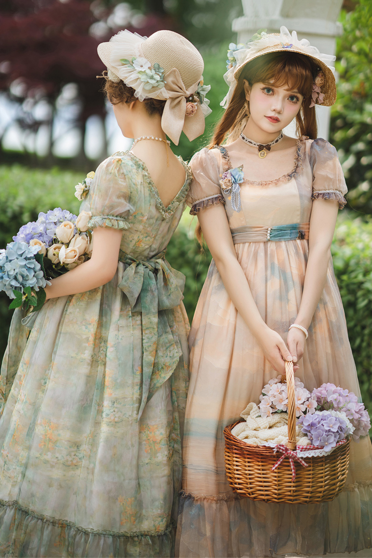 マーブルアートハイウエストマークロリータドレス