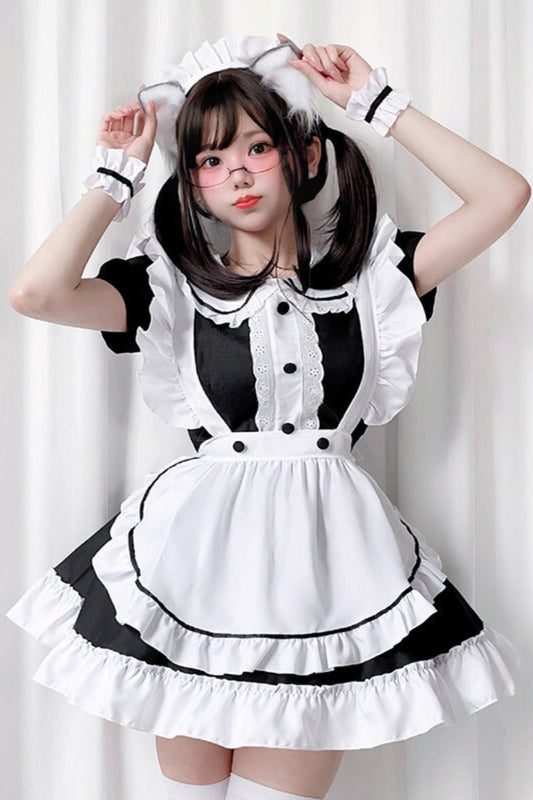 Sexy Black And White Maid Dress