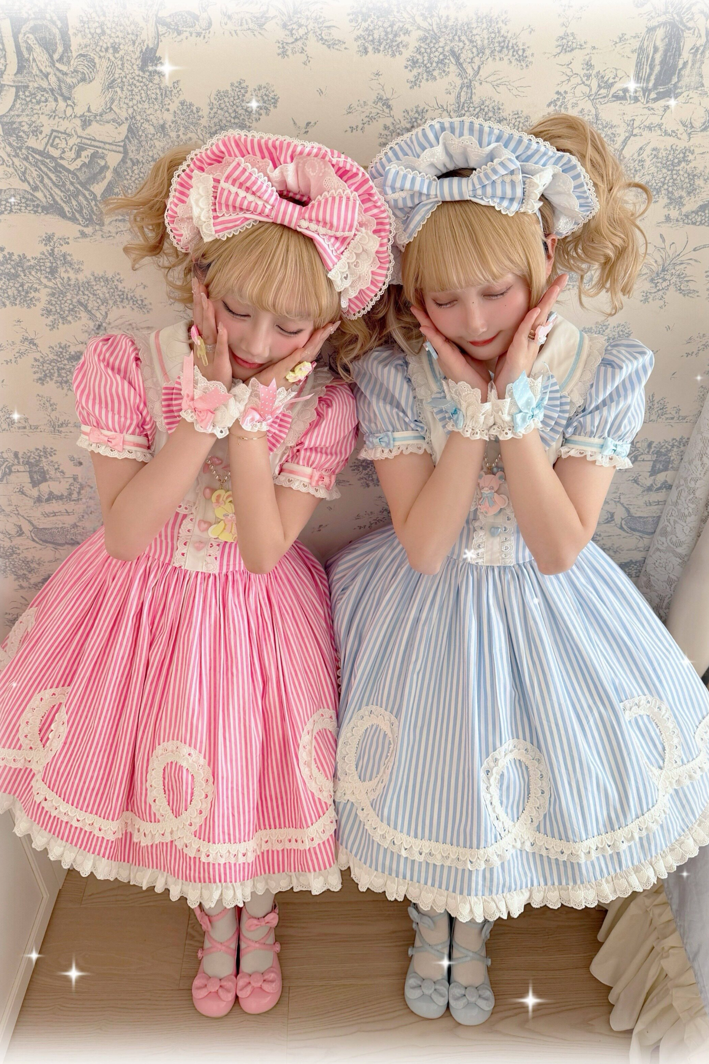[Vorbestellung] Retro-Puppenartiges Lolita-Kleid + Haarband + Clip + Haube + Hut