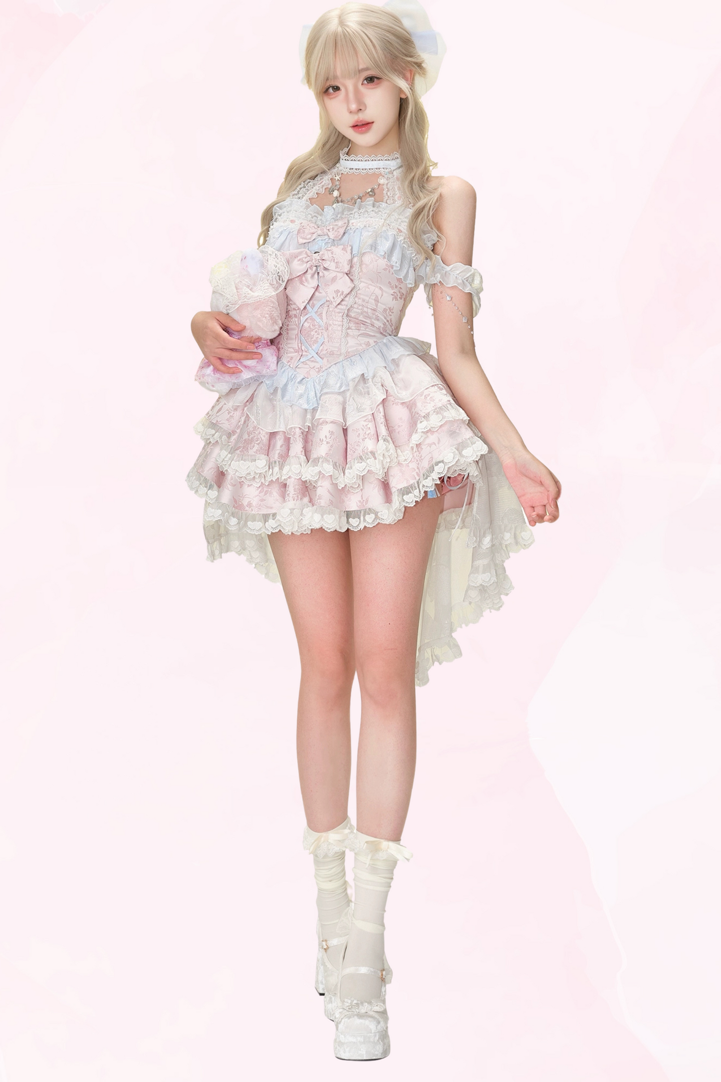 Sweet Girly Tiered Dress + Inner Skirt