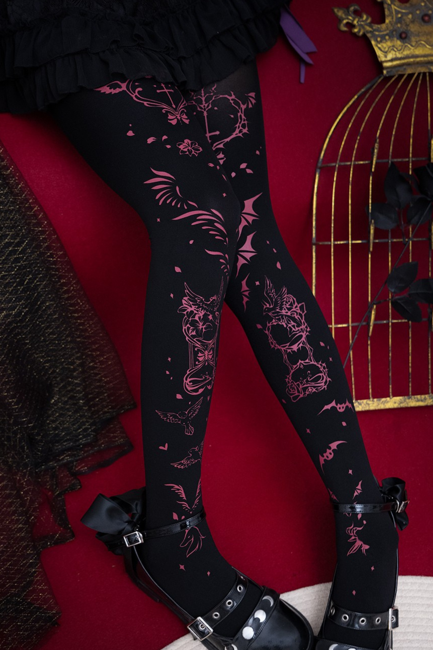 Gothic Cross Heart Socks x Tights