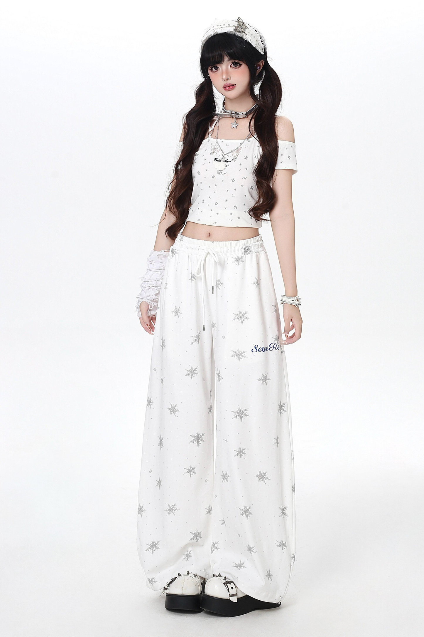 Flake Diamond Wide Leg Pants