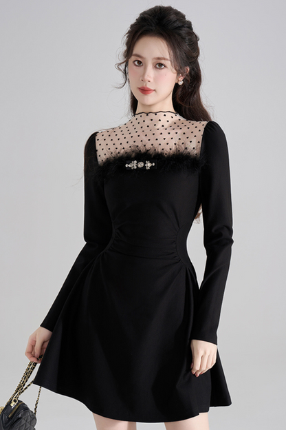 Chic Heart Dot Hepburn Style Dress