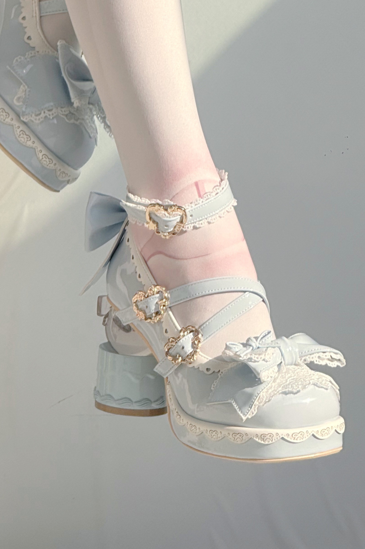 リボンレースロリータクリスタルヒール