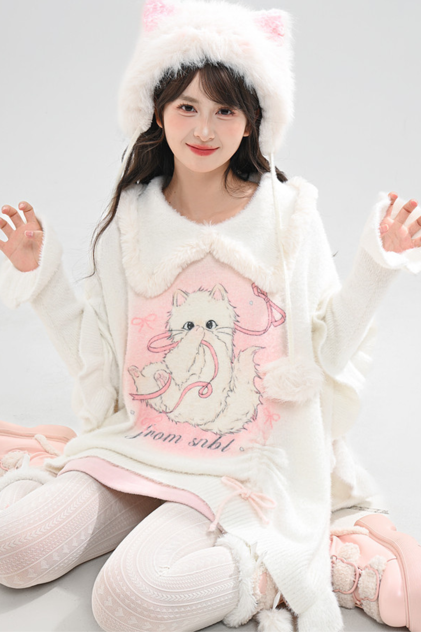 スイートキャットニットセーター