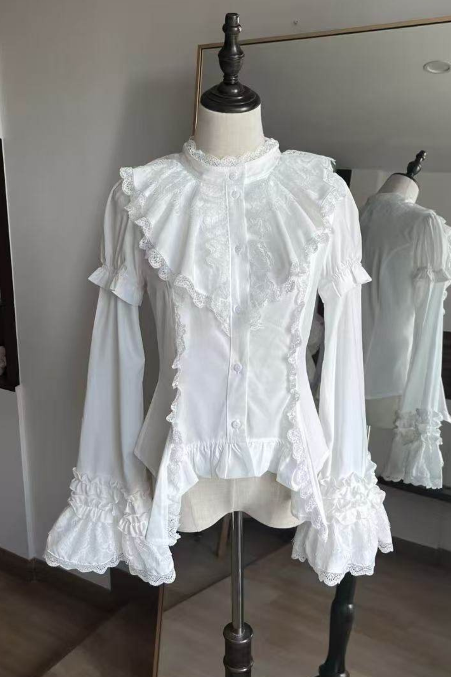 フリルゴシックロリータブラウス+フラワーカラー