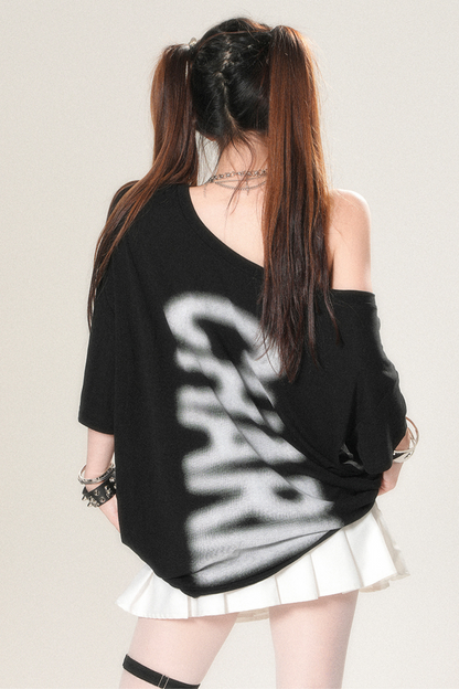 アメリカンレターワンショルダールーズトップス