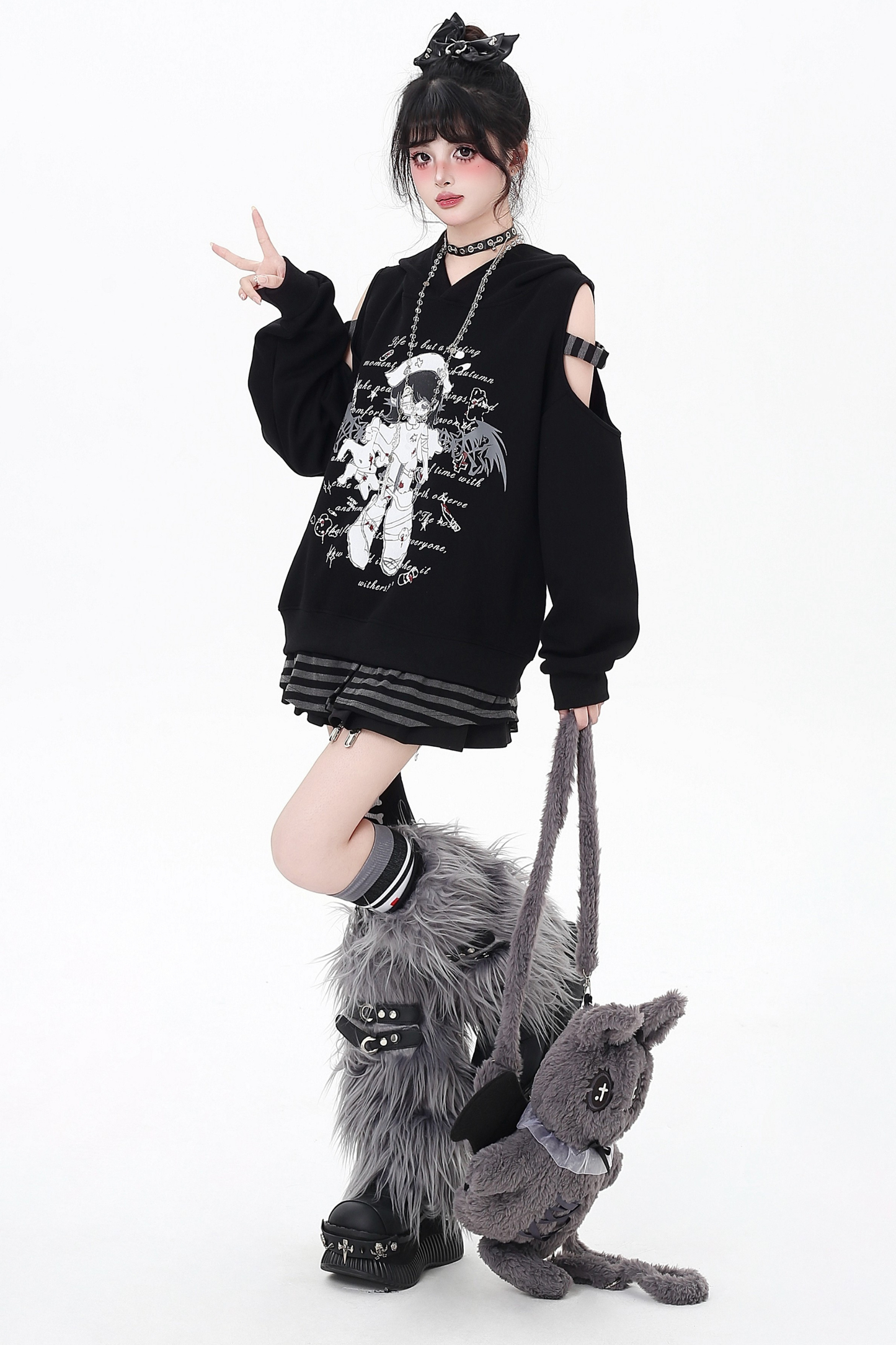 オフショルダールーズボーダートップス