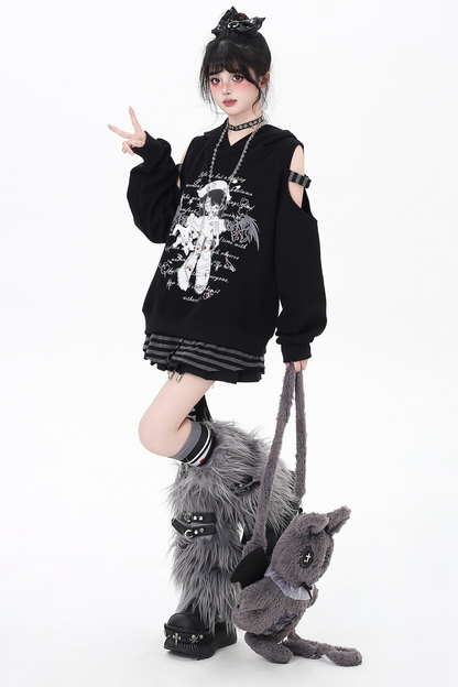 オフショルダールーズボーダートップス