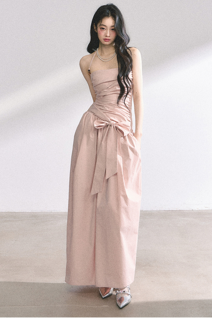 ホルターネックロングドレス