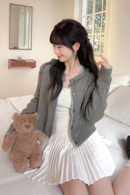 リボンニットカーディガン