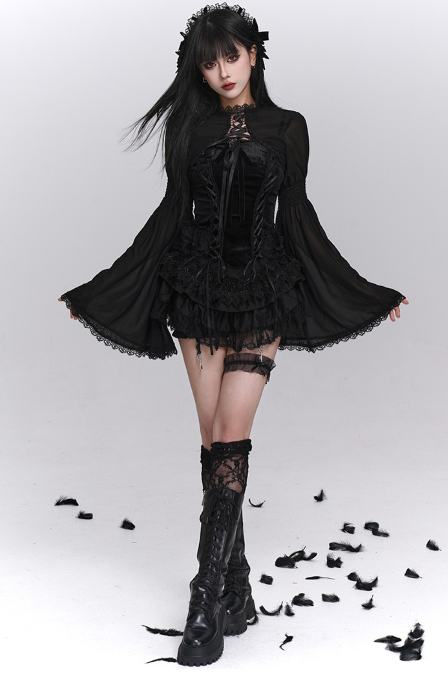 ゴーストガールゴシックパフィースカート＋キャミソール＋ショートアウター