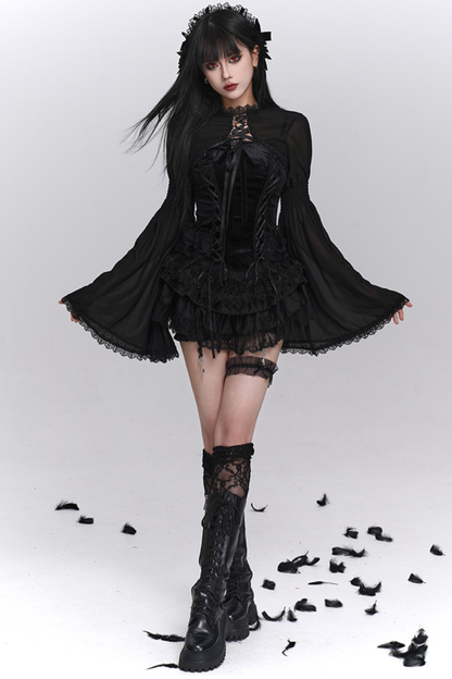 ゴーストガールゴシックパフィースカート＋キャミソール＋ショートアウター
