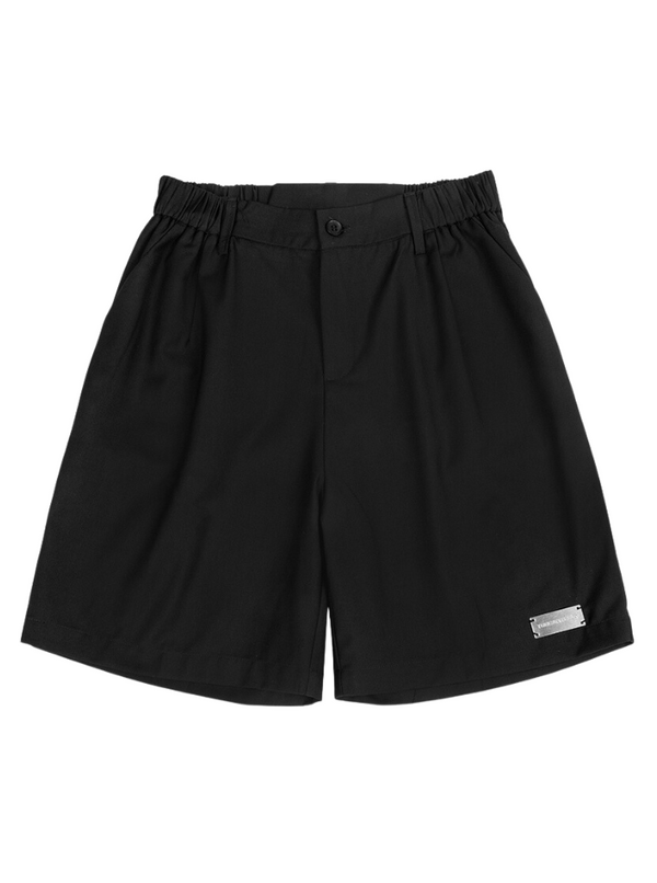 Cyberpunk Metal Plate Basic Straight Half Pants