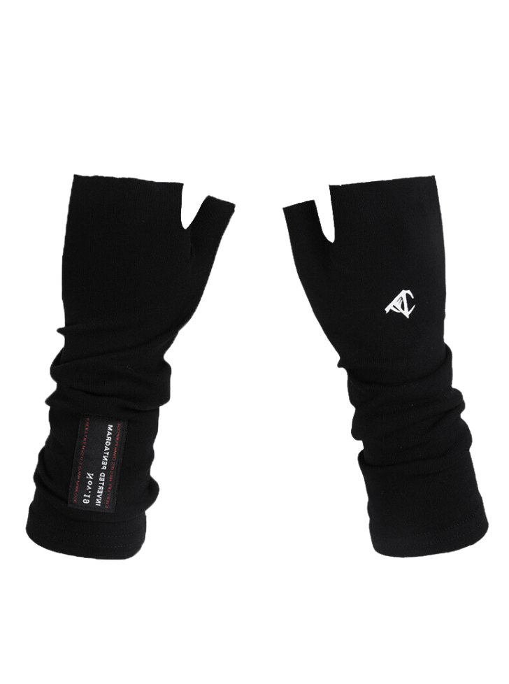 dark cool fingerless gloves