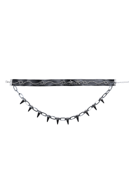 stone rivet punk dark choker