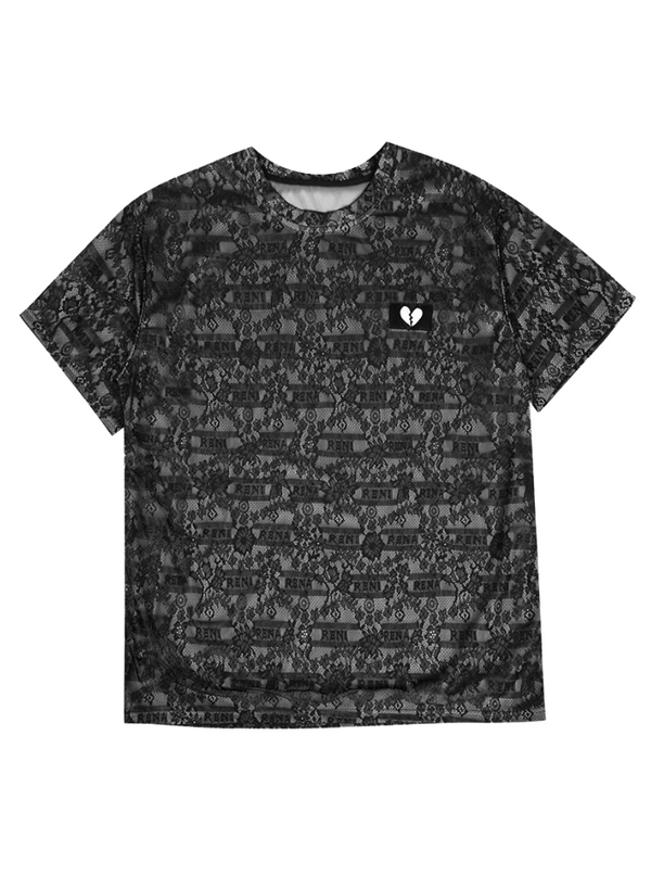 Cool Logo Lace Oversized Long T-shirt