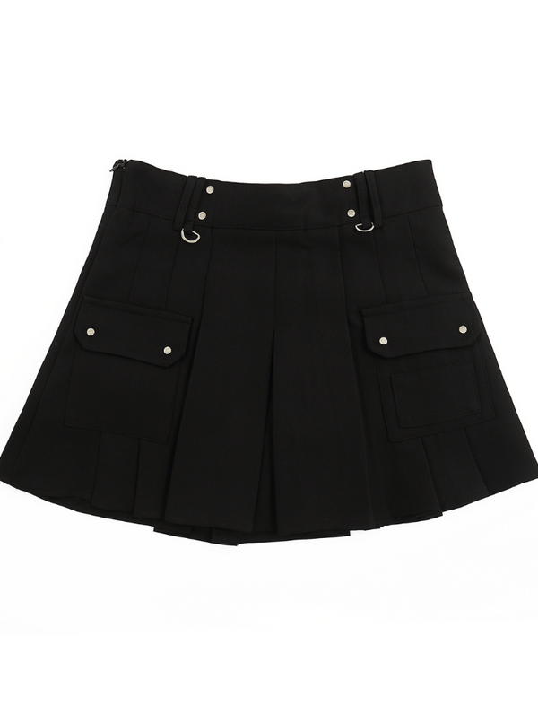 American Black Pleated Skirt