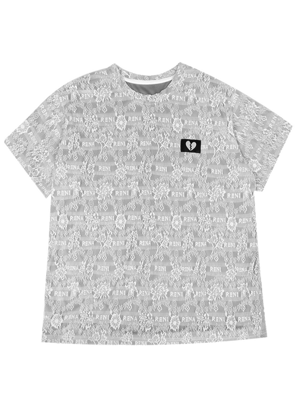 Cool Logo Lace Oversized Long T-shirt