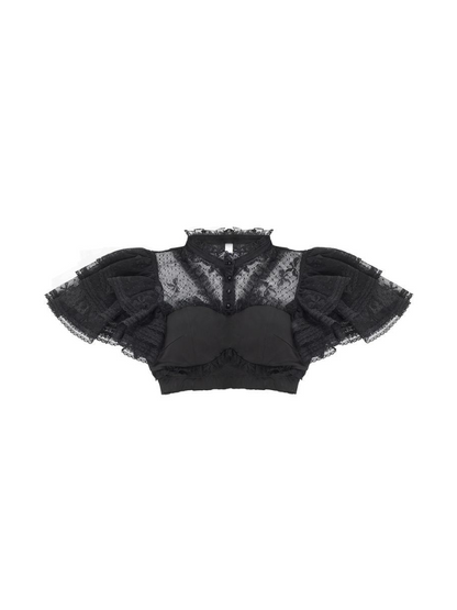 [Reservations] Lace Black Jumperskirt + Top + Choker + Sleeves