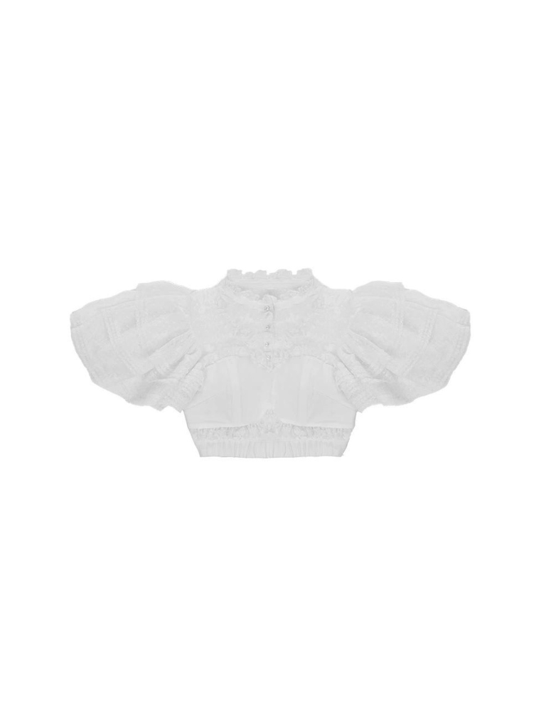 [Reservations] Waist Fishbone Flying Jumperskirt + White Lace Top
