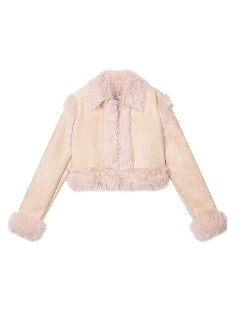 Sweet Soft Suede Fur Short Coat