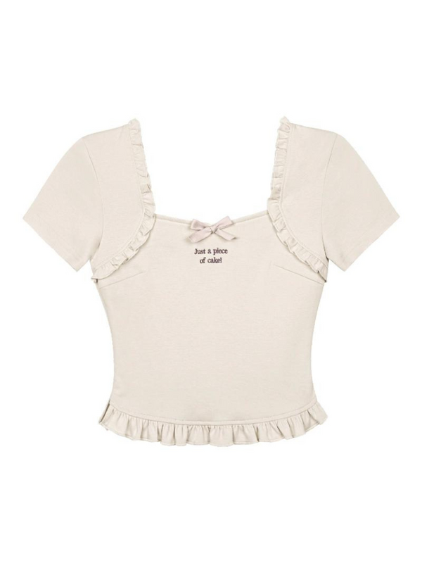 ピュアフリルスクエアネックトップス