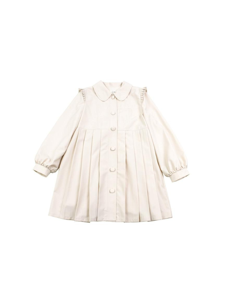 Retro Window Back Ribbon Pleated Coat