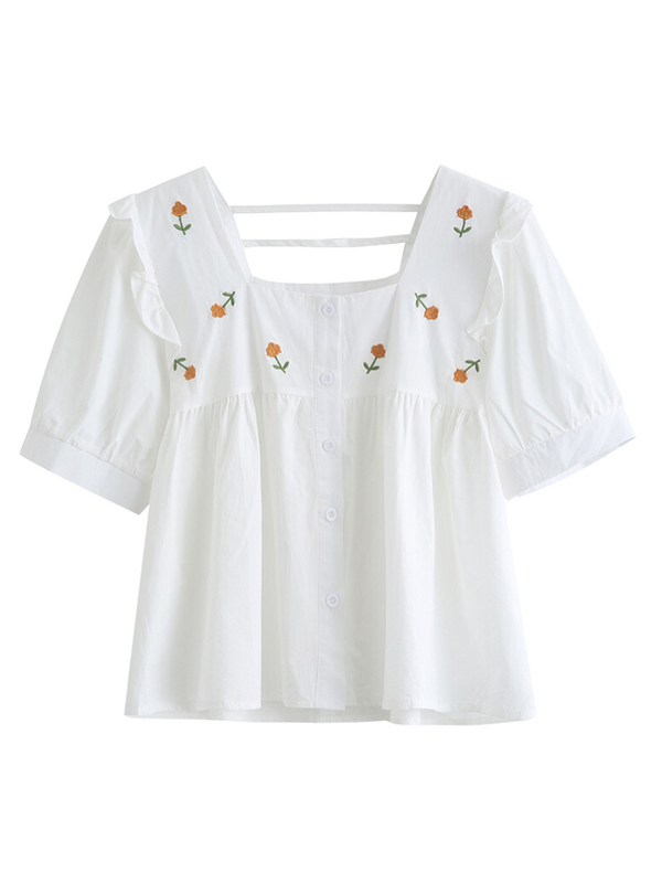 リトルスイートフラワースクエアカラートップス