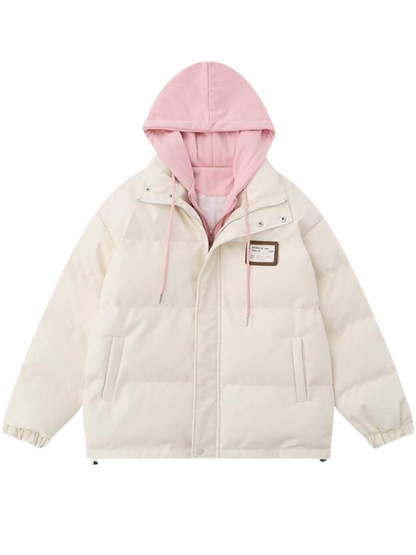 Milky Over Hood Down Jacket