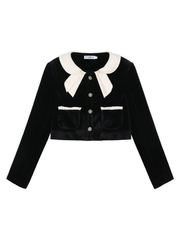 Velvet French Short Coat + Velvet Pocket Skirt