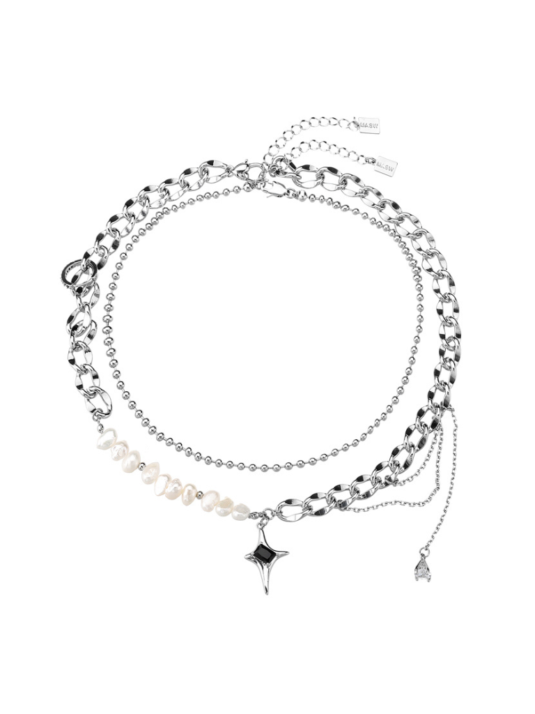 Pearl light niche chain necklace